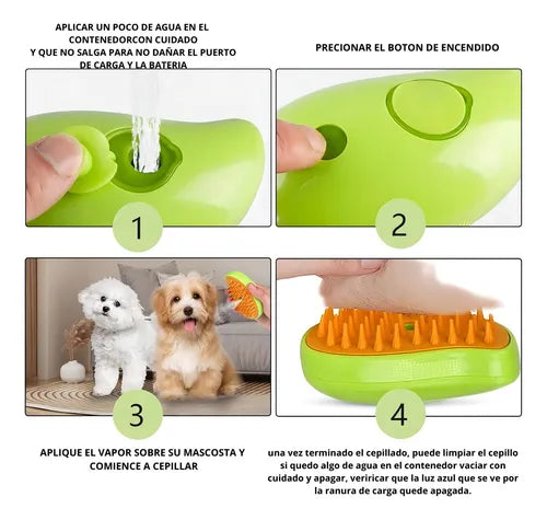 Cepillo Vapor Multifuncional de Mascota